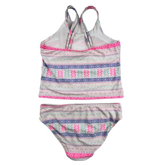Children’s Place 2-piece Tankini Bathing Suit Swimsuit Pink Tropical Youth XL 14 - Picture 5 of 9